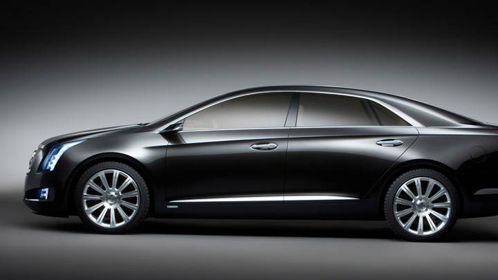 Side Pose Of 2010 Cadillac XTS Platinum Concept In Black